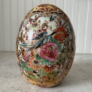Floral and Bird Design Decorative Egg